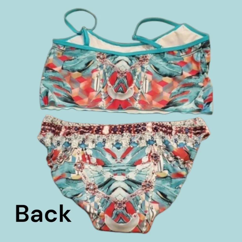 VENUS Colorful Geometric Tankini / Bikini Set. Top Size M. Bottoms Size 10